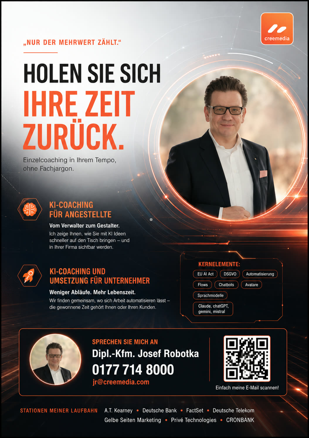 Dipl.-Kfm. Josef Robotka, KI-Coach bei créémedia